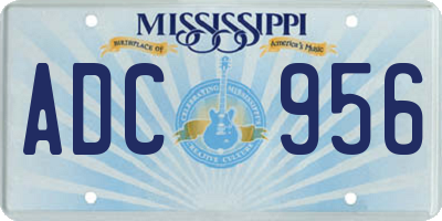MS license plate ADC956