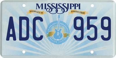 MS license plate ADC959