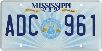 MS license plate ADC961