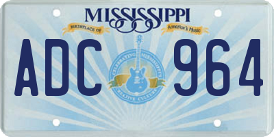 MS license plate ADC964