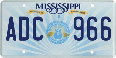 MS license plate ADC966