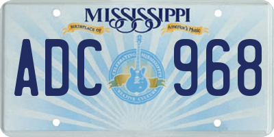 MS license plate ADC968