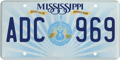 MS license plate ADC969