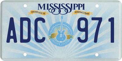 MS license plate ADC971