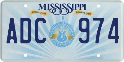 MS license plate ADC974
