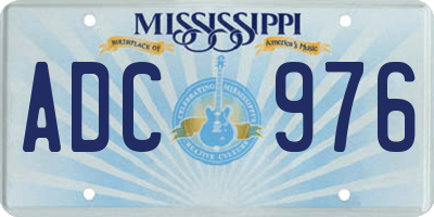 MS license plate ADC976