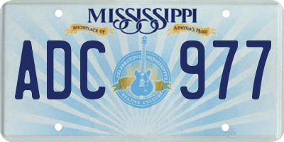MS license plate ADC977