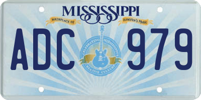 MS license plate ADC979