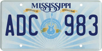 MS license plate ADC983