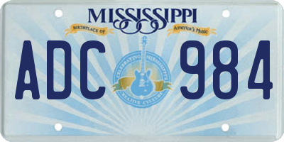 MS license plate ADC984