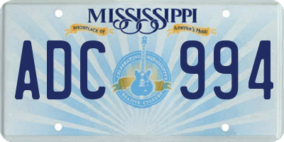 MS license plate ADC994