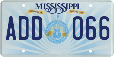 MS license plate ADD066