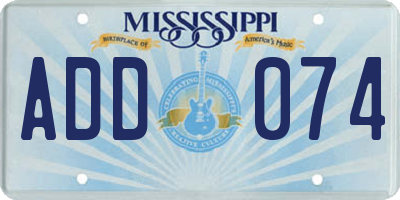 MS license plate ADD074