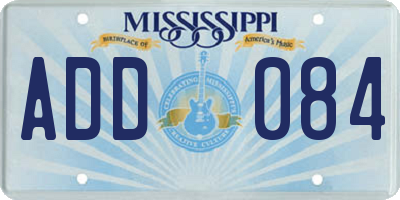 MS license plate ADD084
