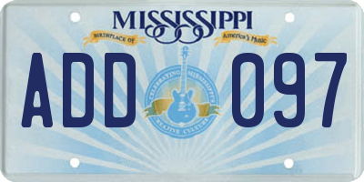 MS license plate ADD097