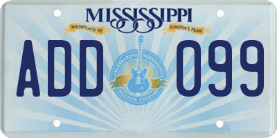 MS license plate ADD099