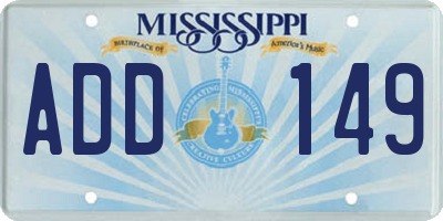 MS license plate ADD149
