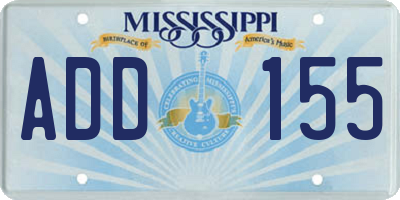 MS license plate ADD155