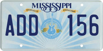 MS license plate ADD156