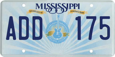 MS license plate ADD175