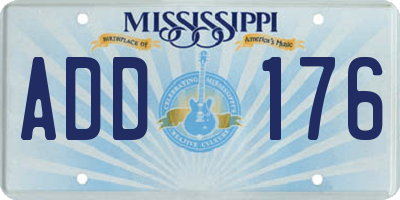 MS license plate ADD176