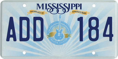 MS license plate ADD184