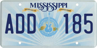 MS license plate ADD185