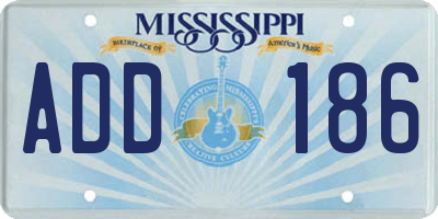 MS license plate ADD186