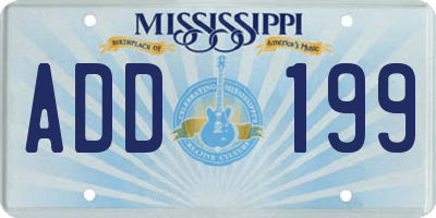 MS license plate ADD199