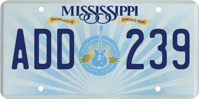 MS license plate ADD239