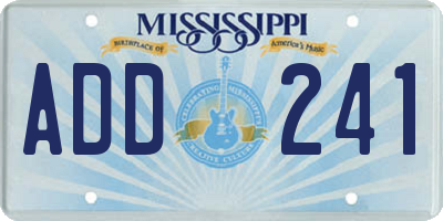 MS license plate ADD241
