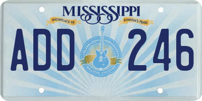 MS license plate ADD246