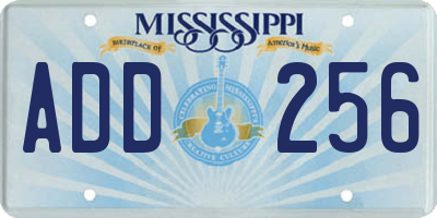 MS license plate ADD256