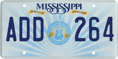 MS license plate ADD264