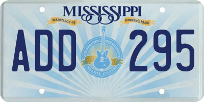 MS license plate ADD295