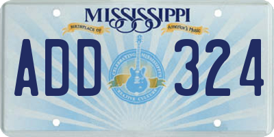 MS license plate ADD324