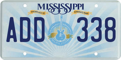 MS license plate ADD338