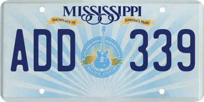 MS license plate ADD339