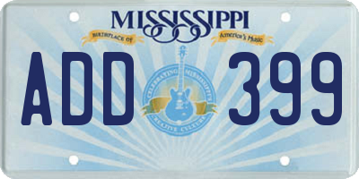 MS license plate ADD399