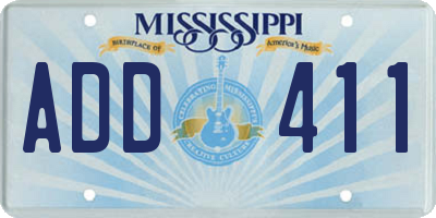 MS license plate ADD411