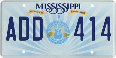 MS license plate ADD414