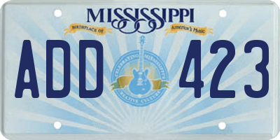 MS license plate ADD423