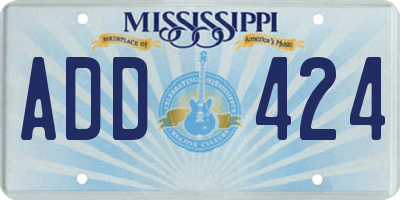 MS license plate ADD424