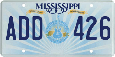 MS license plate ADD426