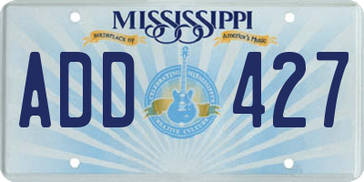 MS license plate ADD427