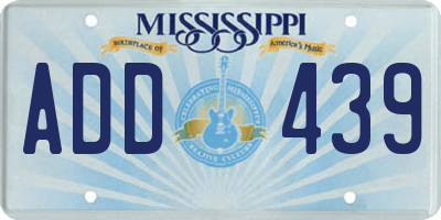 MS license plate ADD439