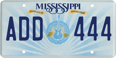 MS license plate ADD444