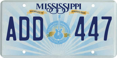 MS license plate ADD447