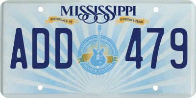 MS license plate ADD479