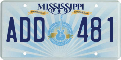 MS license plate ADD481
